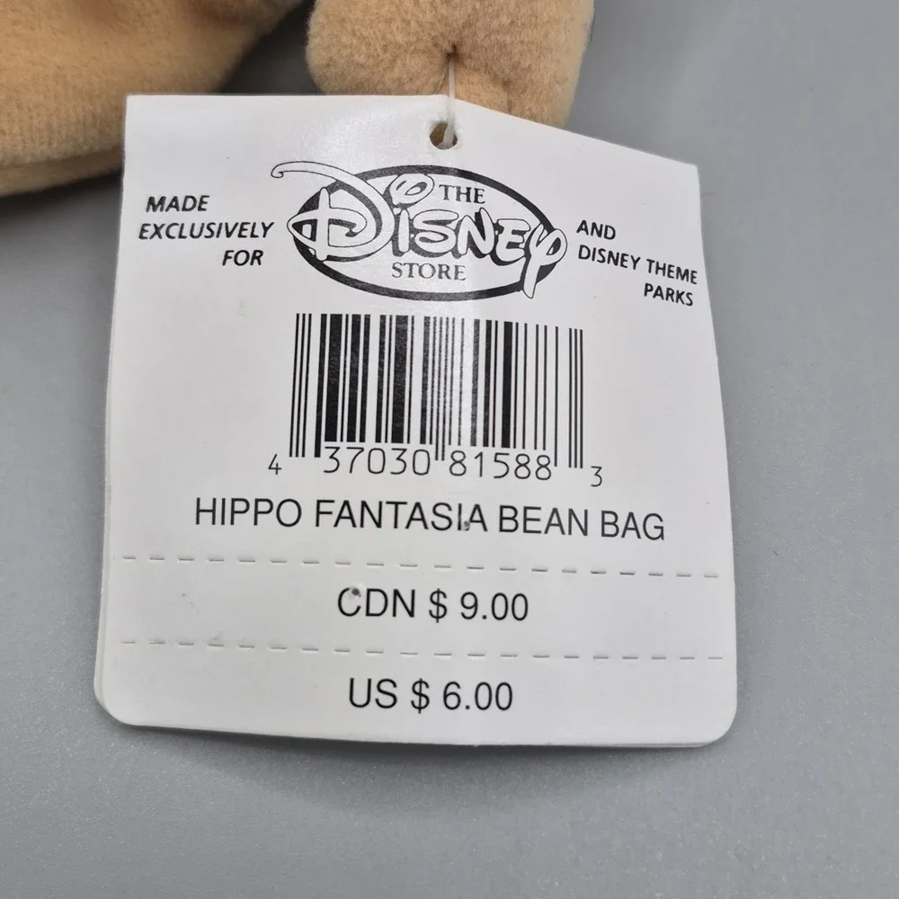 Disney Store Bean Bag Plush Fantasia‎ Dancing Hippo